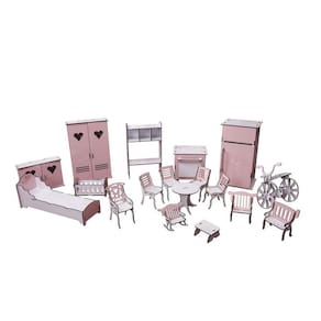 Kit Móveis Em Mdf Princesa 18 Peças Escala Barbie - Darama