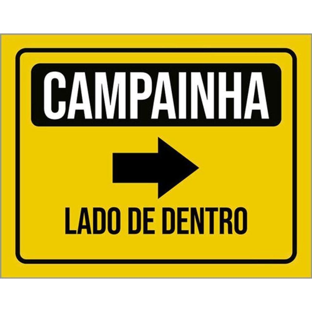 Kit 3 Placas Campainha Lado De Dentro Seta Direita