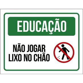 Kit 5 Placa Educação Jogar Lixo No Chão Verícone36X46