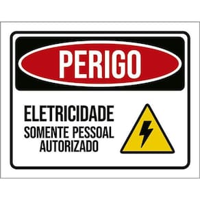 Kit 5 Placas Perigo Eletricidade Pessoal Autorizado