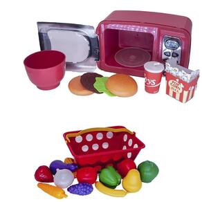 Cozinha Infantil Kit Menino Eletro Mercado Fruta 18 Peças