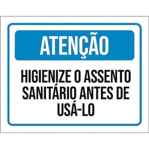 Kit 3 Placas Atenção Higienize Assenso Sanitário Antes Usar