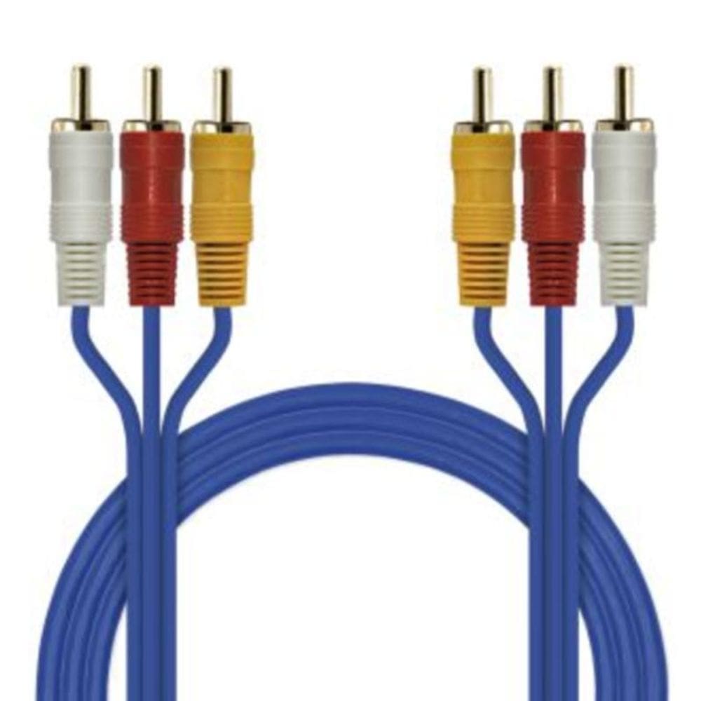 Cabo De Áudio E Vídeo 3 Rca Macho X 3 Rca Macho 3,0M Lelong