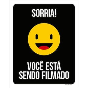 Kit 3 Placas Sinalização - Sorria Você Está Sendo Filmado
