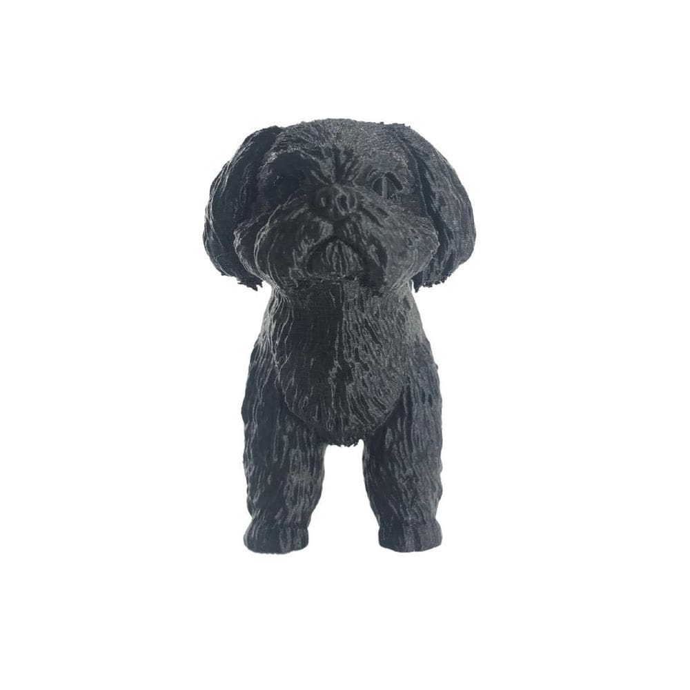 Filhote Shitzu Em Pé Decoração 3D Preto