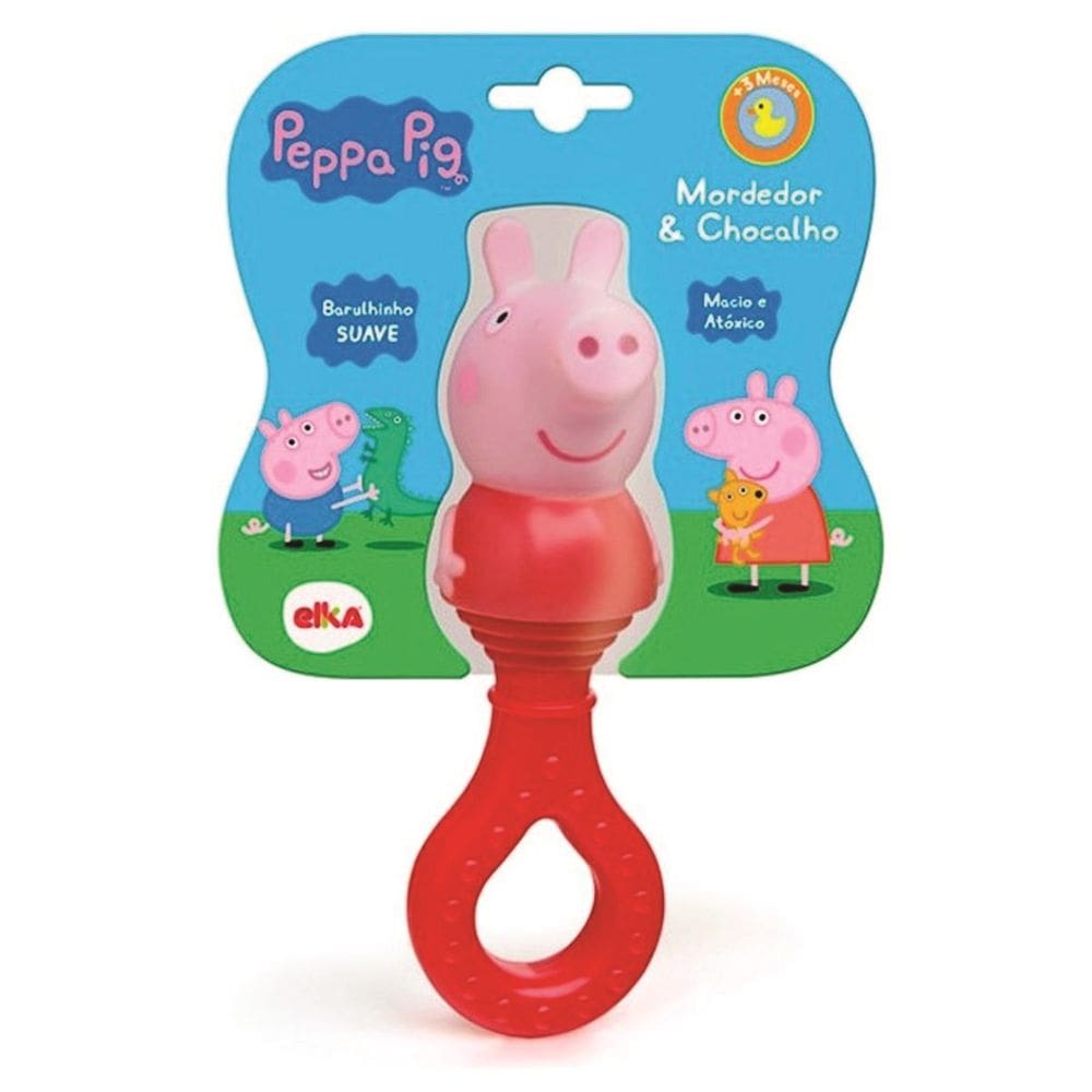Chocalho E Mordedor Peppa Pig Elka Brinquedos