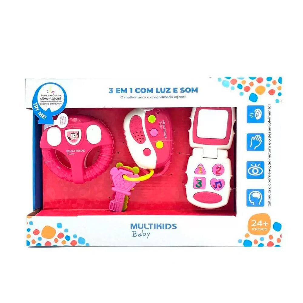 Brinquedo Para Bebê Com Luz E Som Rosa - Multikids - Br1245