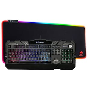 Kit Gamer Teclado Semi Mecanico Com Led E Mousepad Rgb 70X30