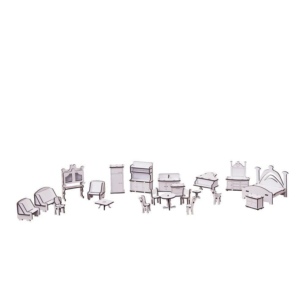 Móveis Mdf Branco Escala Boneca Polly 21 Peças - Darama
