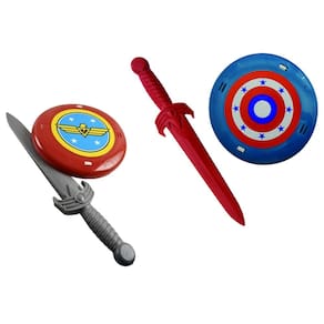 Kit 02 Escudo - 02 Espada Capitão America - Mulher Maravilha