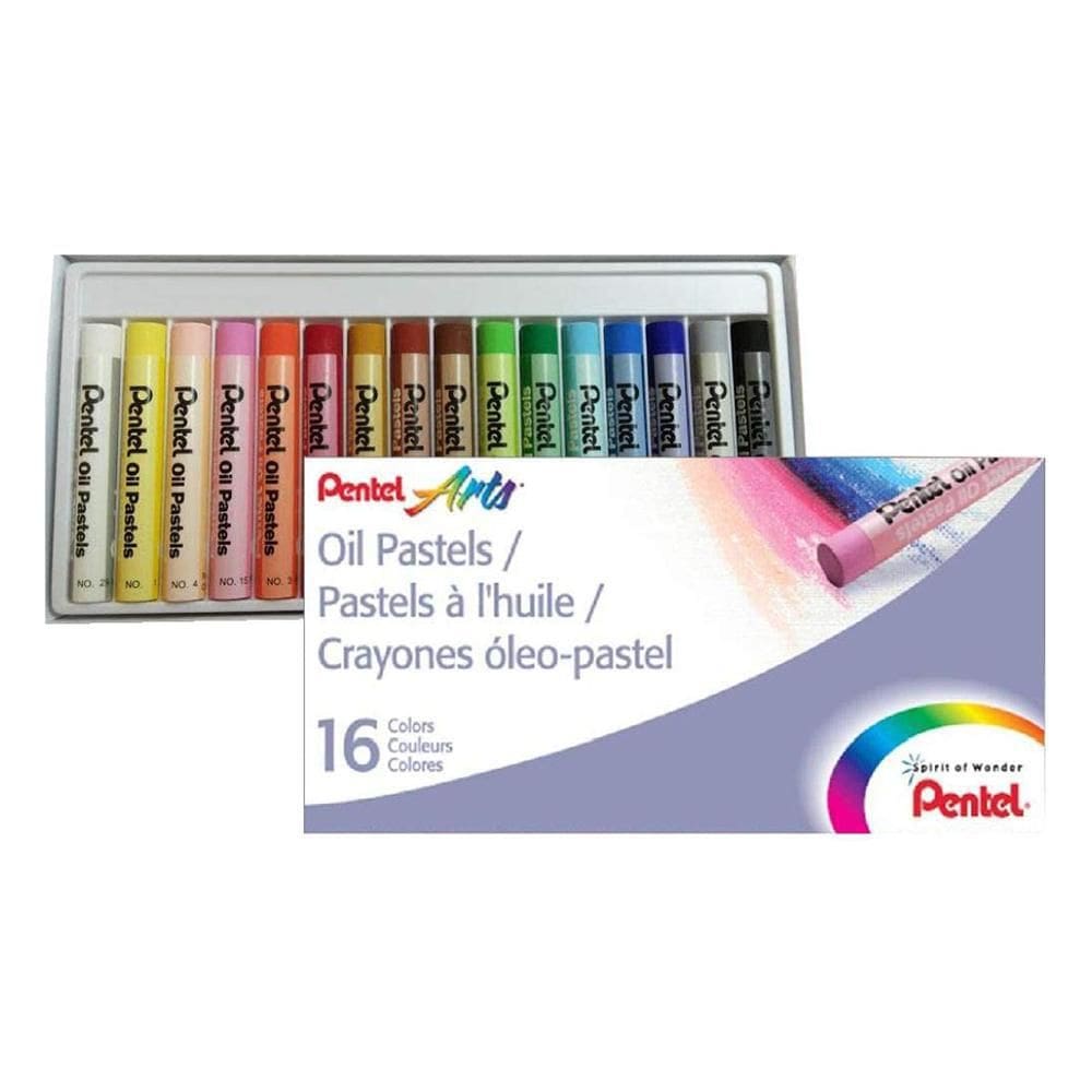 Giz Pastel Oleoso Pentel Com 16 Cores Phn-16