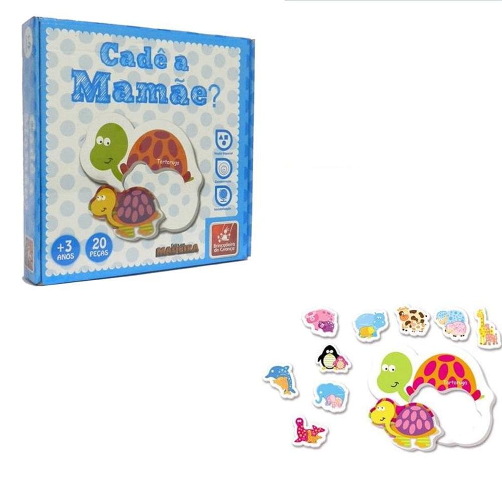 Cadê a Mamãe - Quebra cabeça em Madeira - Educativo