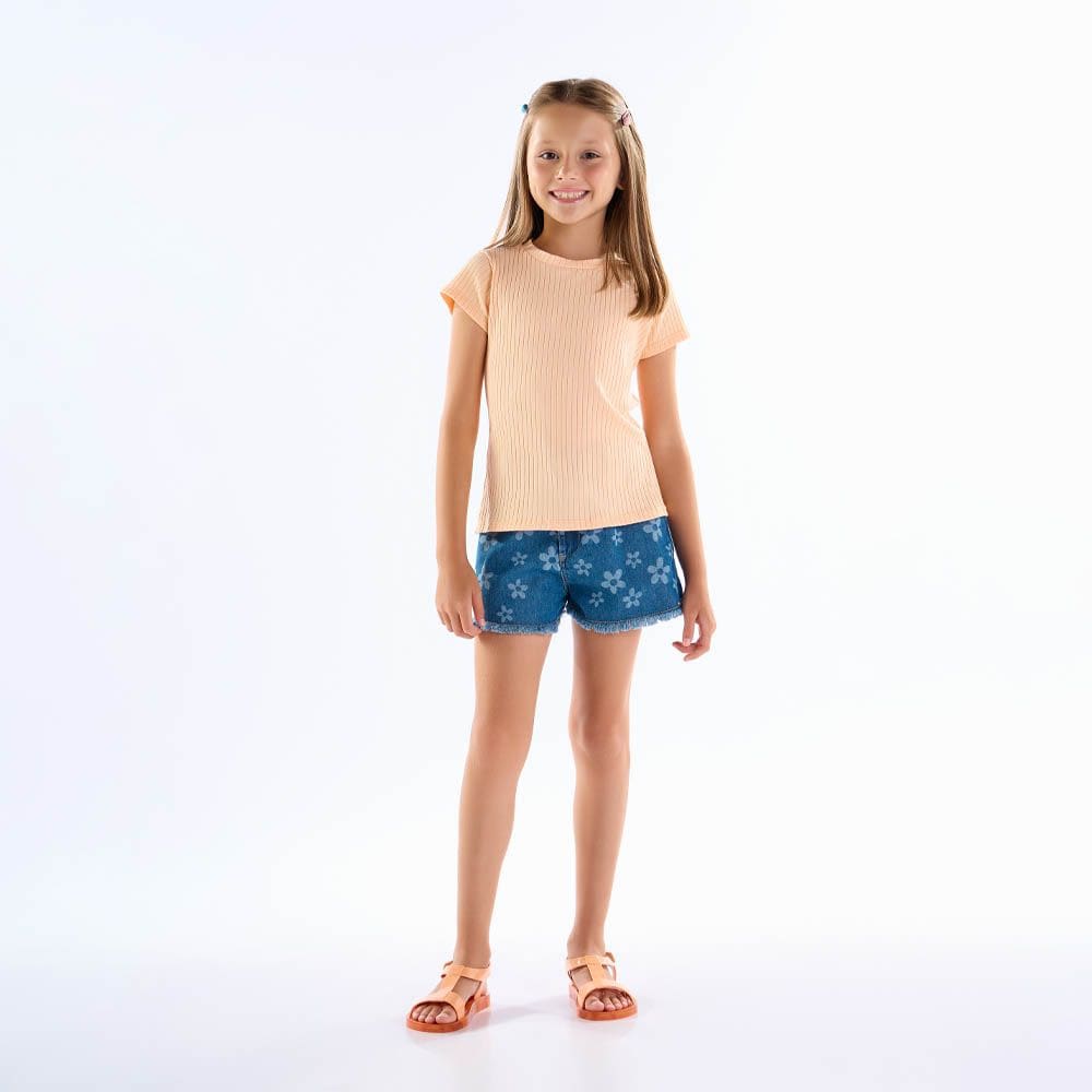 Blusa Infantil Menina - Pessego - 50701-1292