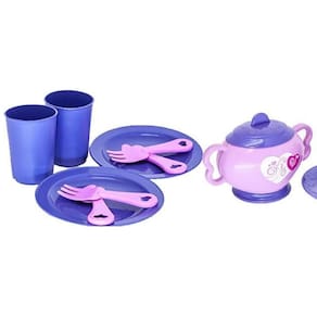 Kit Cafeteria Brinquedo Menina Prato Copo Infantil Rosa 36Pç