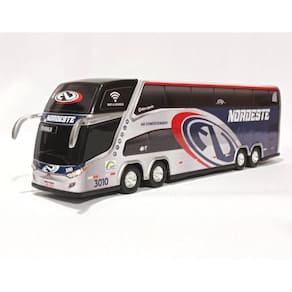 Brinquedo Miniatura Ônibus Nordeste Antigo Prata 30Cm