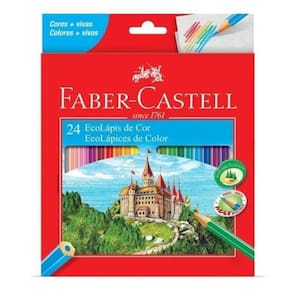 Lápis De Cor Ecolapis Faber Castell 24 Cores
