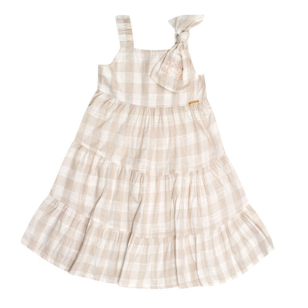 Vestido Primeiros Passos  Menina - Xadrez Off White - 50617-1315