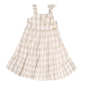 Vestido Primeiros Passos  Menina - Xadrez Off White - 50617-1315