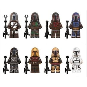 Super Kit 8 Soldados Bonecos Blocos De Montar Mandalorian