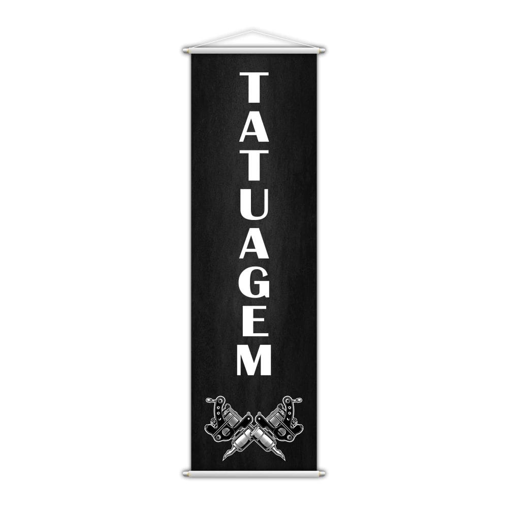 Banner Tattoo Tatuagem Tatuador Serviço Máquina 100X30Cm