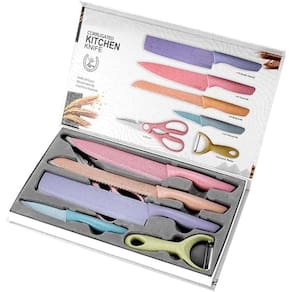 Kit Conjunto Jogo de Facas Coloridas 6 Peças