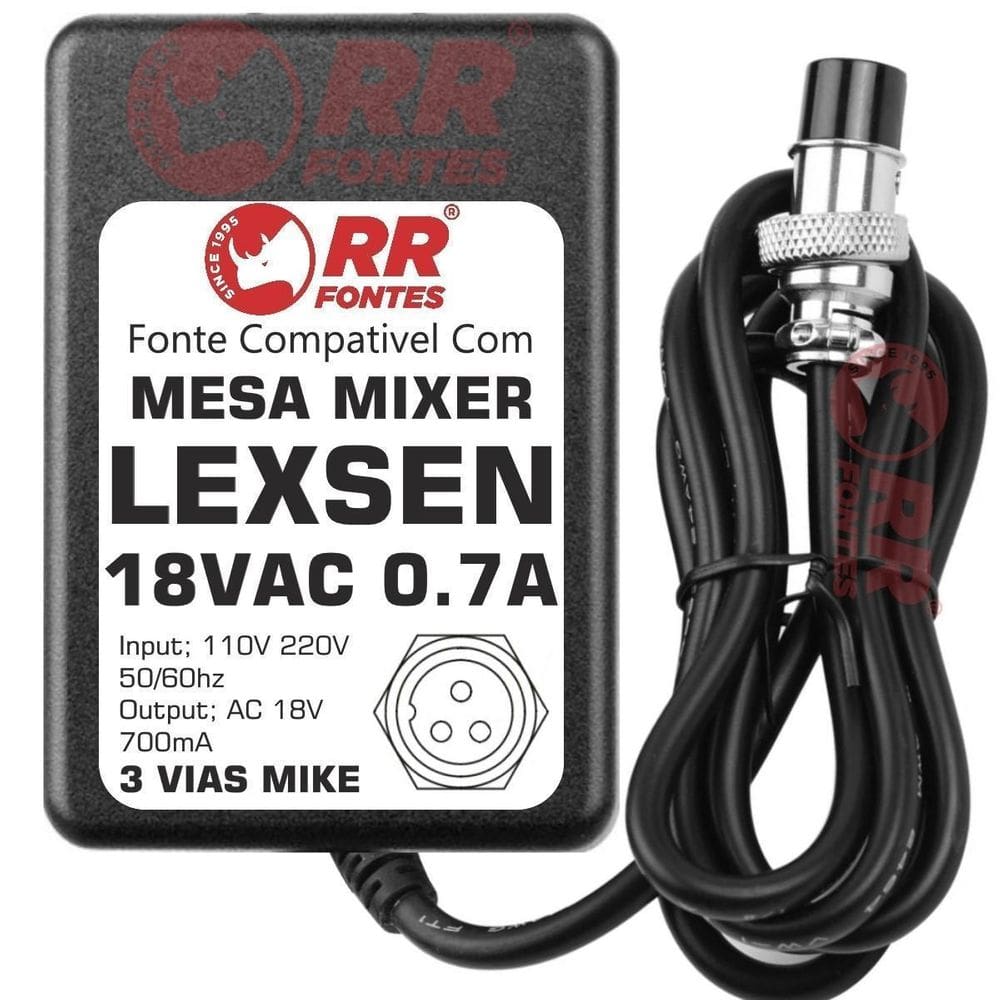Fonte Ac 18V Mixer Lexsen Pm-6 Pm-8 Pm-12Es Pm-16 Pm-16Es