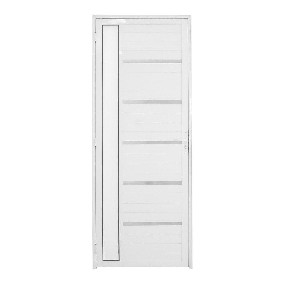 Porta Lambril Solara Com Visor 80 X 2.10 Branca Lado Esquerdo - Hale