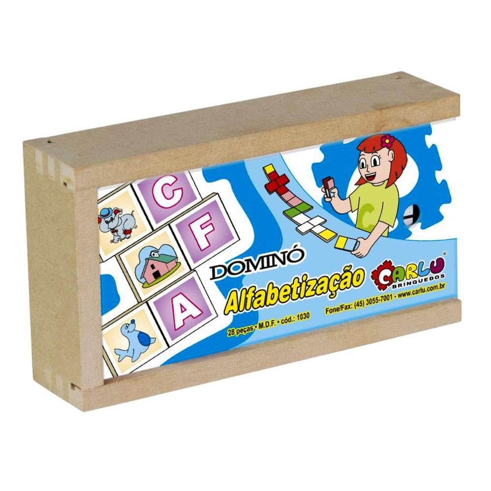 Dominó Alfabetização 1030 28 Peças Carlu Brinquedos