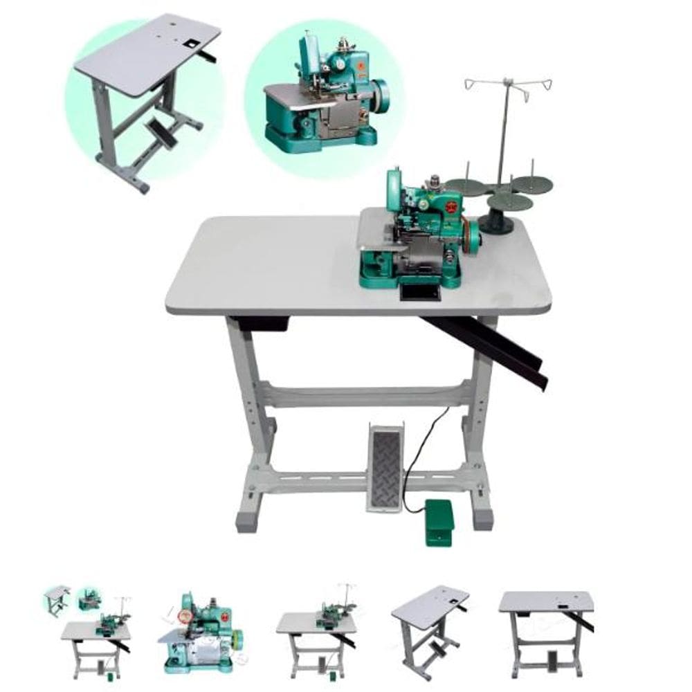 Máquina Overlock Semi Industrial! Overloque Nova Com Mesa