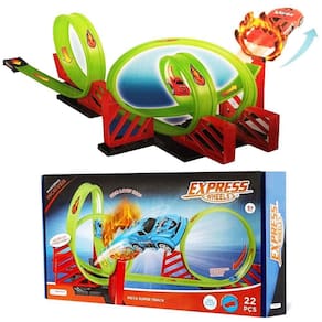 Pista de Corrida Super Track Multikids - Loop 360 - 22 Peças