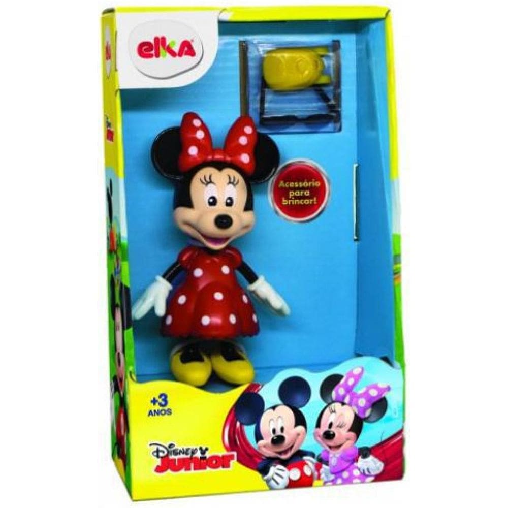 Boneca Minnie - 12Cm - 2 Acessórios - Elka