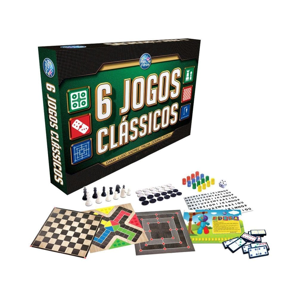 Jogo 6 Jogos Clássicos Tabuleiro - Movebrinque