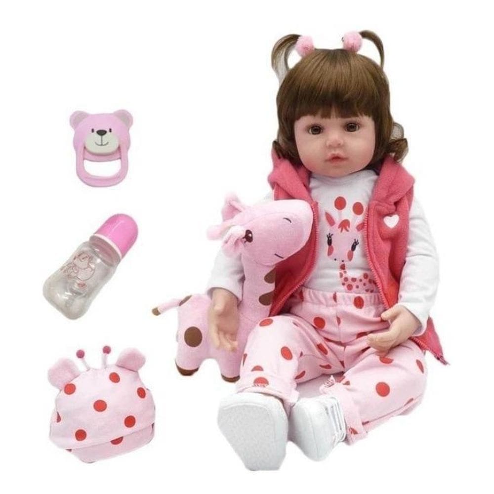 Bebe Reborn Boneca Girafinha Menina 47Cm
