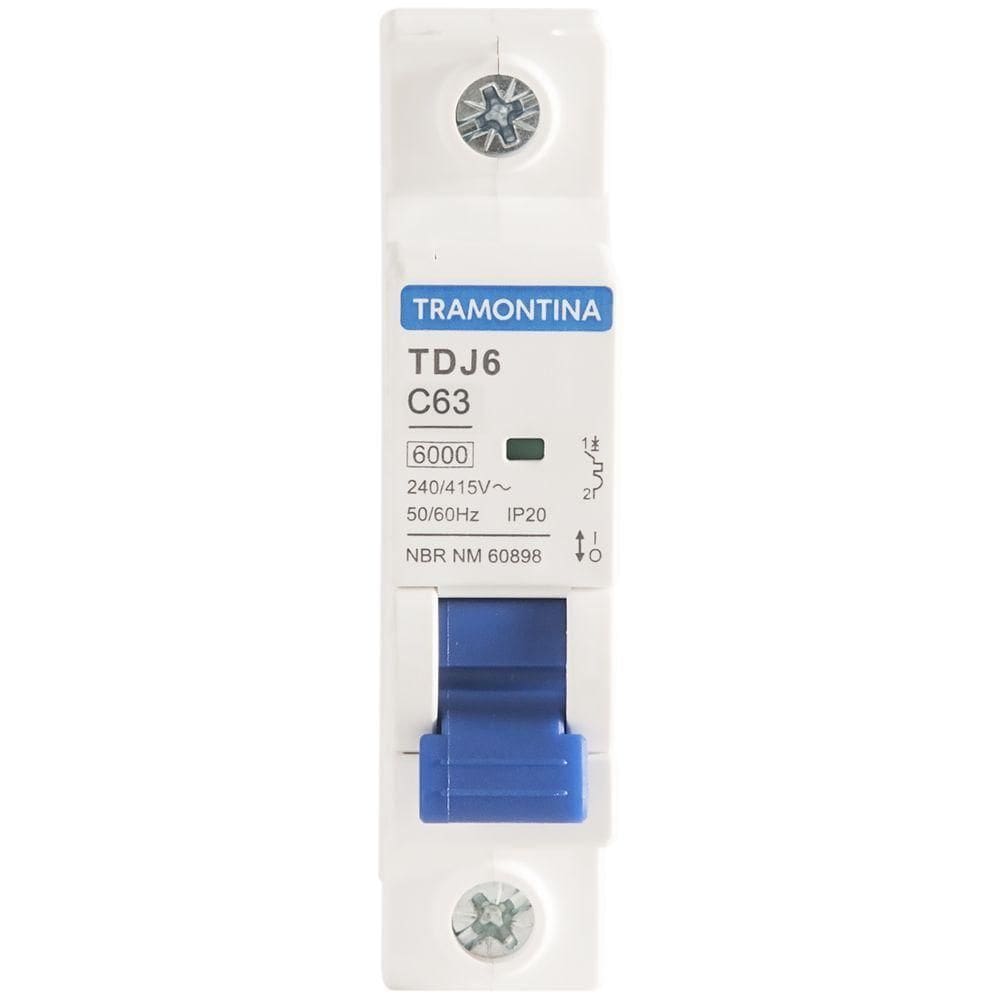 Minidisjuntor Tdj6ka 1 P 63 A Curva C Tramontina