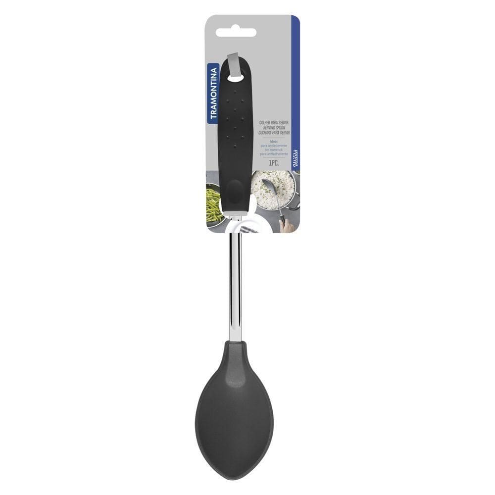 Colher Para Arroz Tramontina Utilita Em Nylon Com Cabo De Polipropileno Preto
