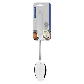Colher Para Servir Tramontina Utilita Em Aço Inox Com Cabo De Polipropileno Branco