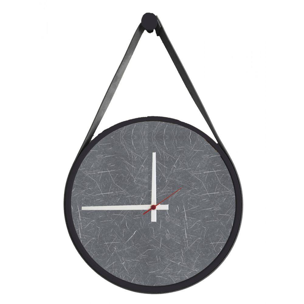 Relógio Adnet Preto Alça Preta Mostrador Cinzell 40 cm