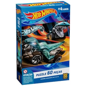 Jogo Quebra Cabeça 60 Peças Hot Wheels Grow - 04169