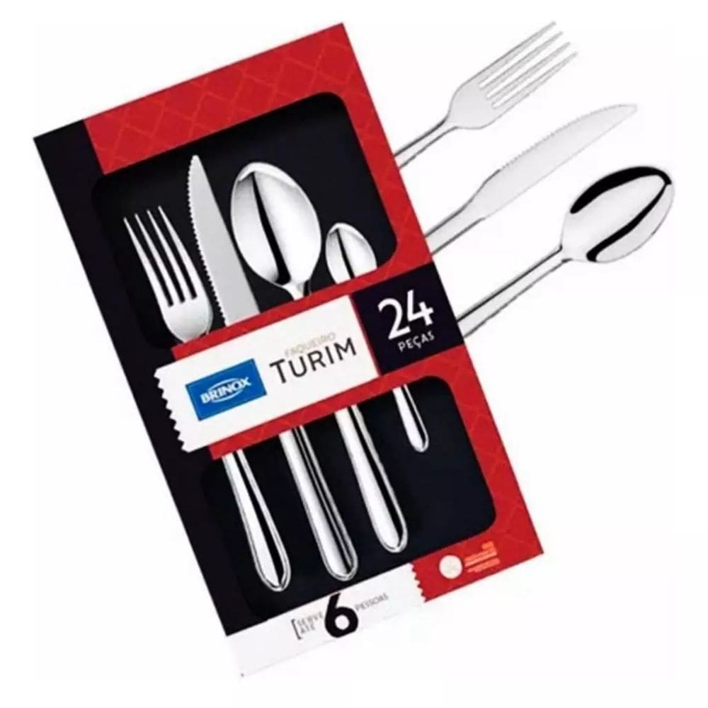 Jogo Faqueiro em Inox Compacto 24 Peças Turim Brinox