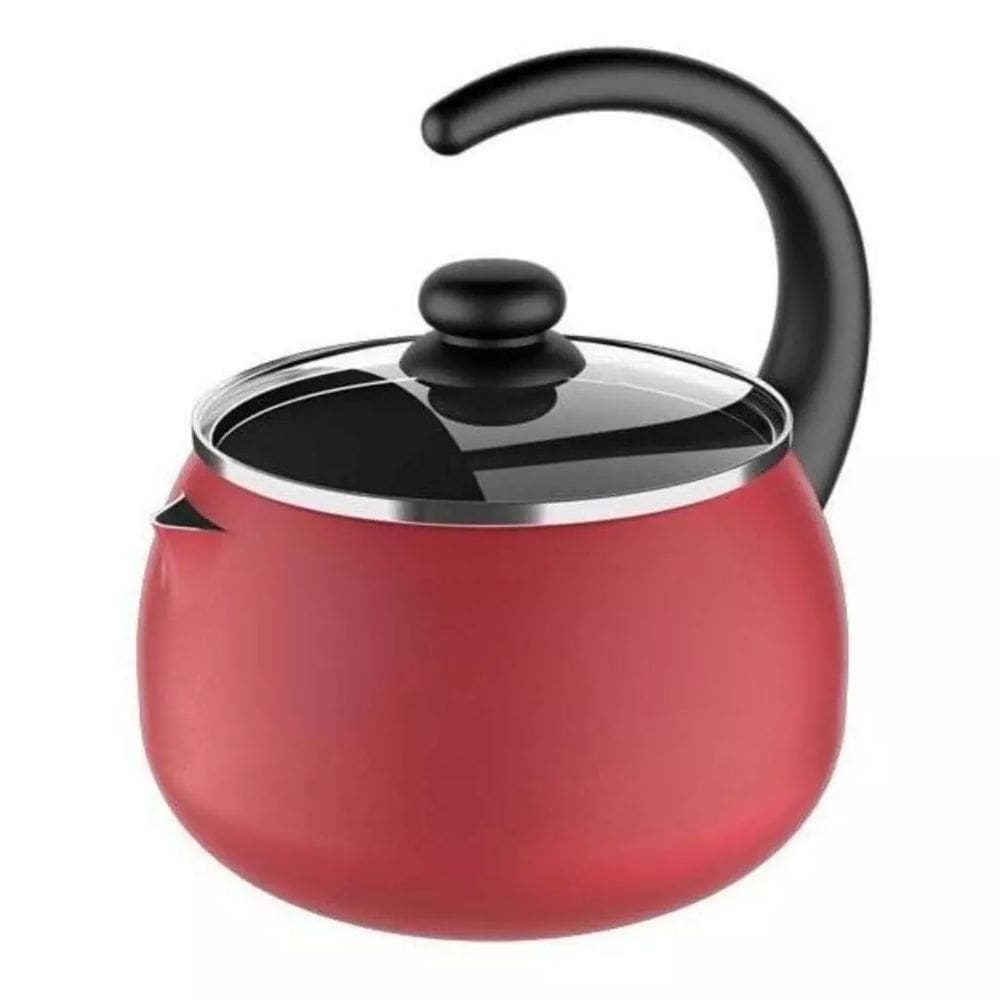 Chaleira Vermelho com Tampa de Vidro Antiaderente 2 litros Brinox