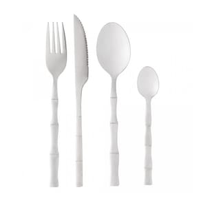 Faqueiro Em Inox Bambu Elegant Com 16 Peças Lyor Prata