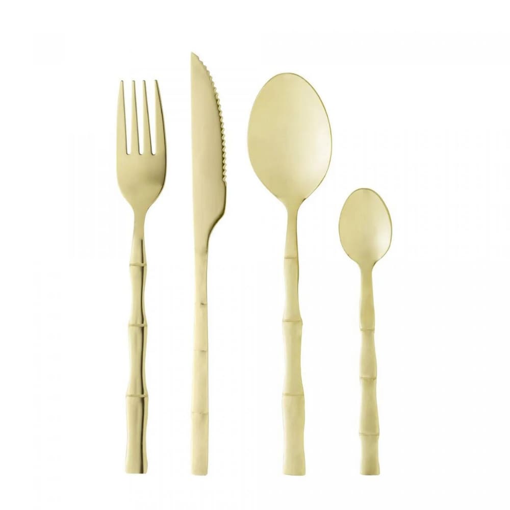 Faqueiro Em Inox Bambu Elegant Com 16 Peças Lyor Prata