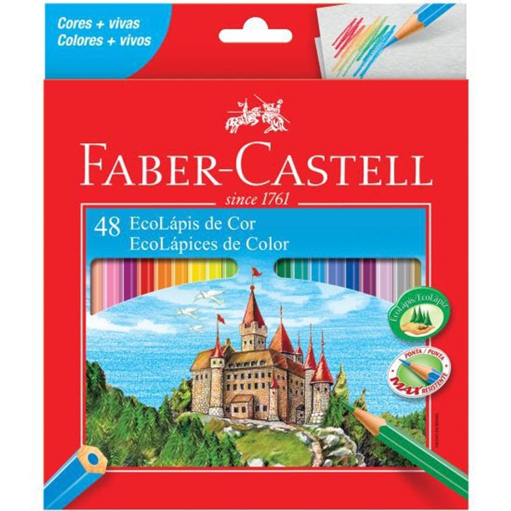Lápis De Cor Faber Castell Ecolápis Sextavado 48 Cores