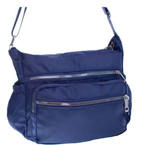 Bolsa Feminina Tiracolo Nylon + Pompom Ff11114-A Azul