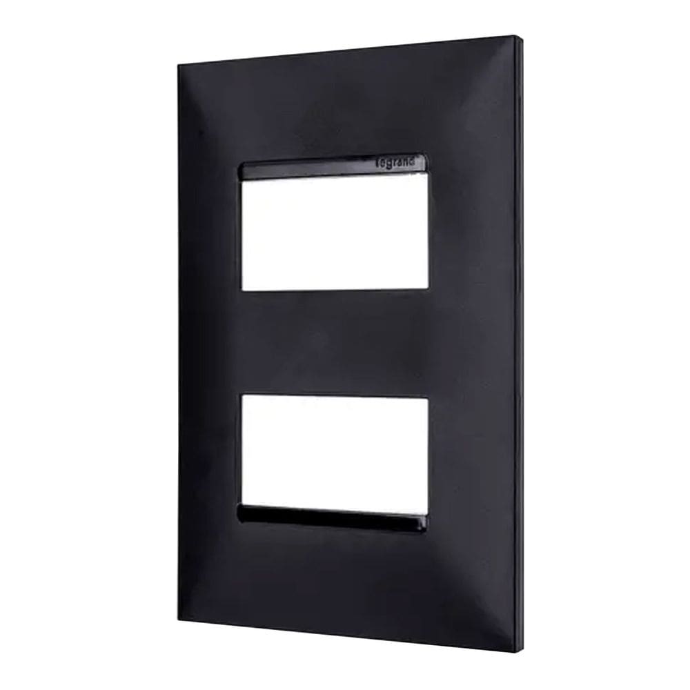 Placa Pial Plus + Preta 4x2 2 Módulos