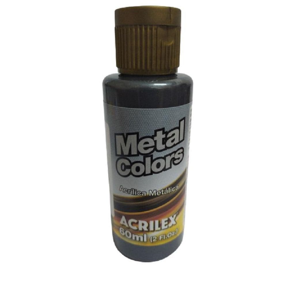 Tinta Acrílica Metal Colors Preto - 520 - Acrilex - 60Ml