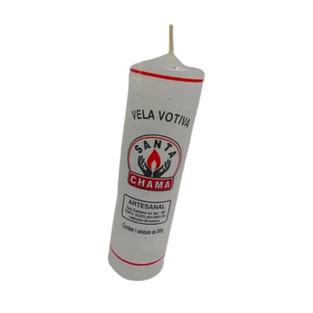 Vela de 7 Dias Branca Santa Chama 15cm x 5cm - Parafina Pura