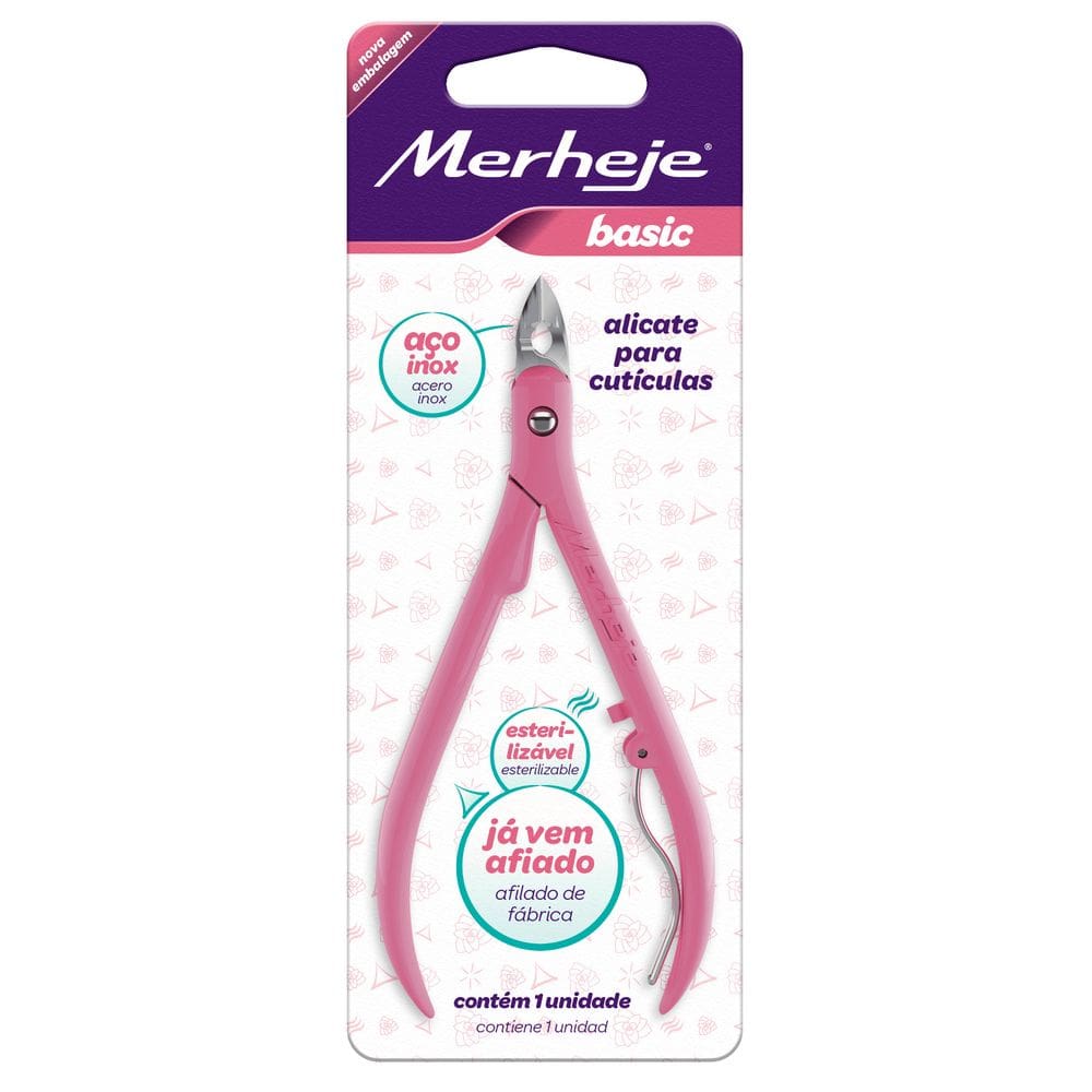 Alicate para Cutículas Merheje Basic em Aço Inoxidável
