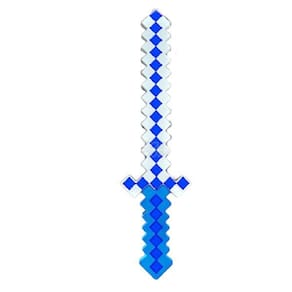 Brinquedo Espada Pixel Minecraft 58Cm Som E Luz - Azul Nº25