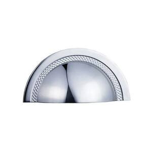 Puxador De Gaveta Concha Sobrepor Zen Shell - 64Mm Cromado